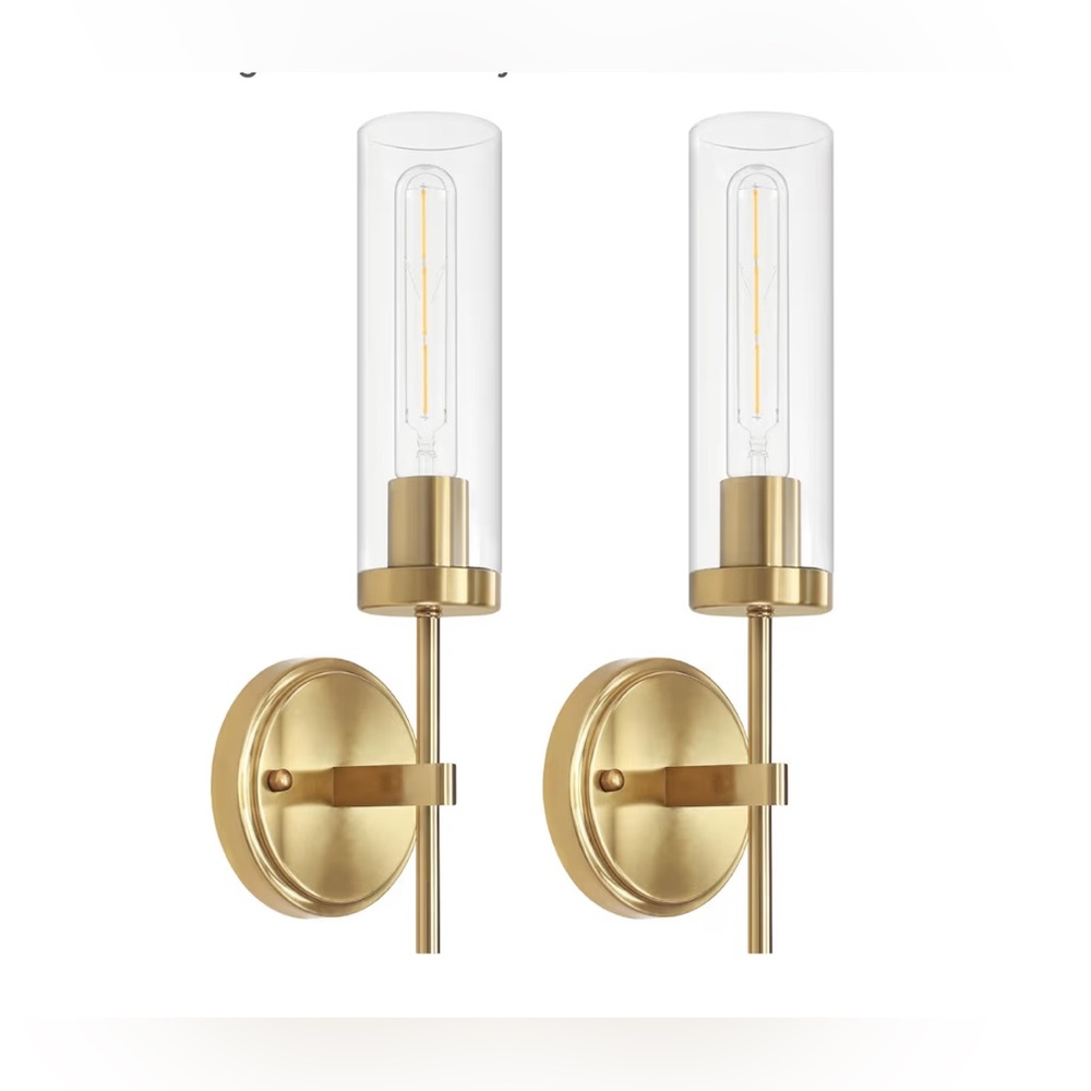 Set of 2 Gold Wall Sconces,